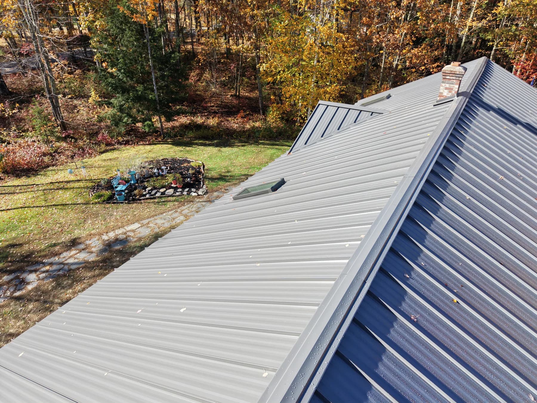 Standing seam metal roof detail from a completed GraniteShield project in Southern Maine