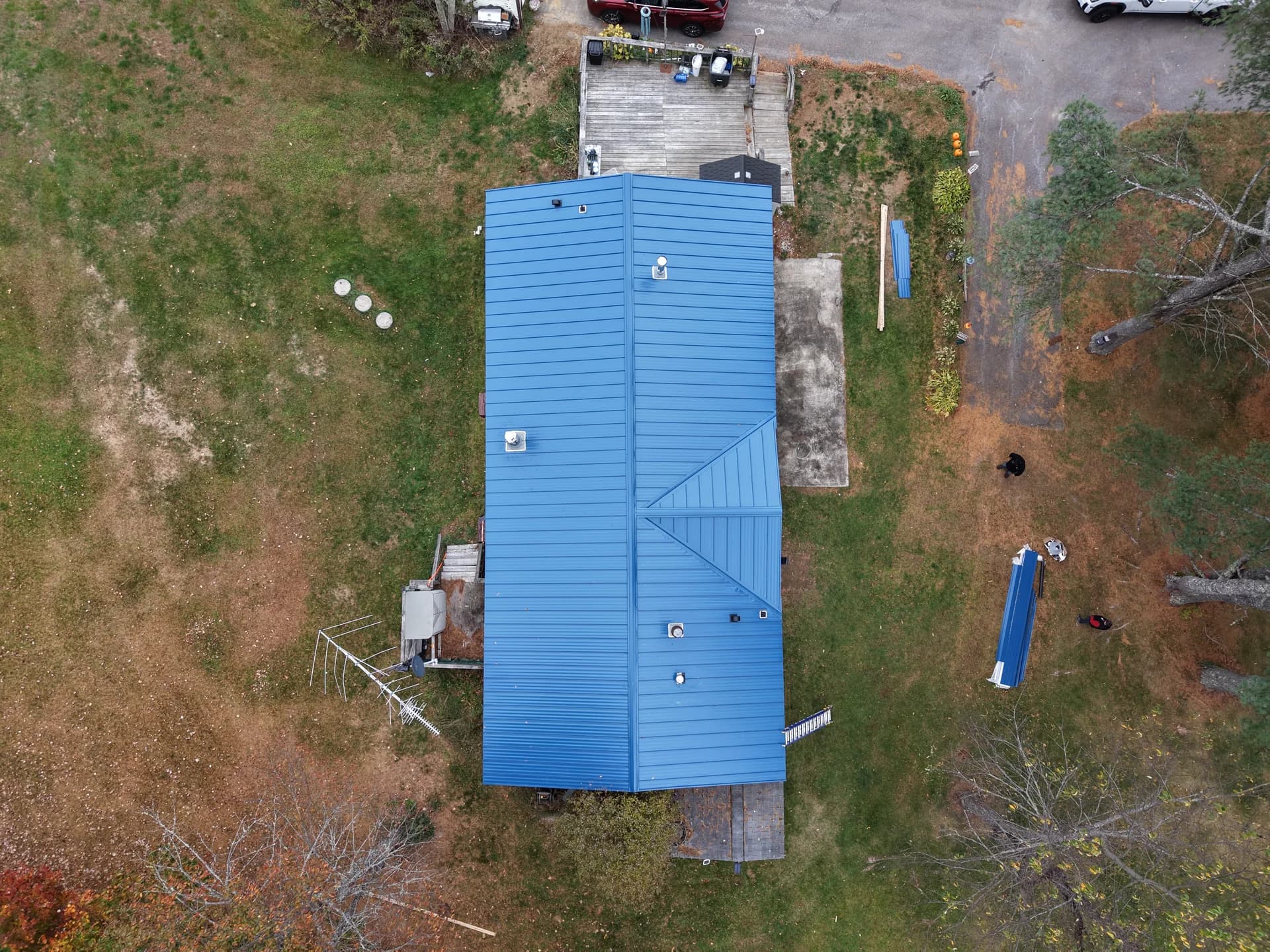 Standing seam metal roof with vents and flashing - professional metal roofing in Maine